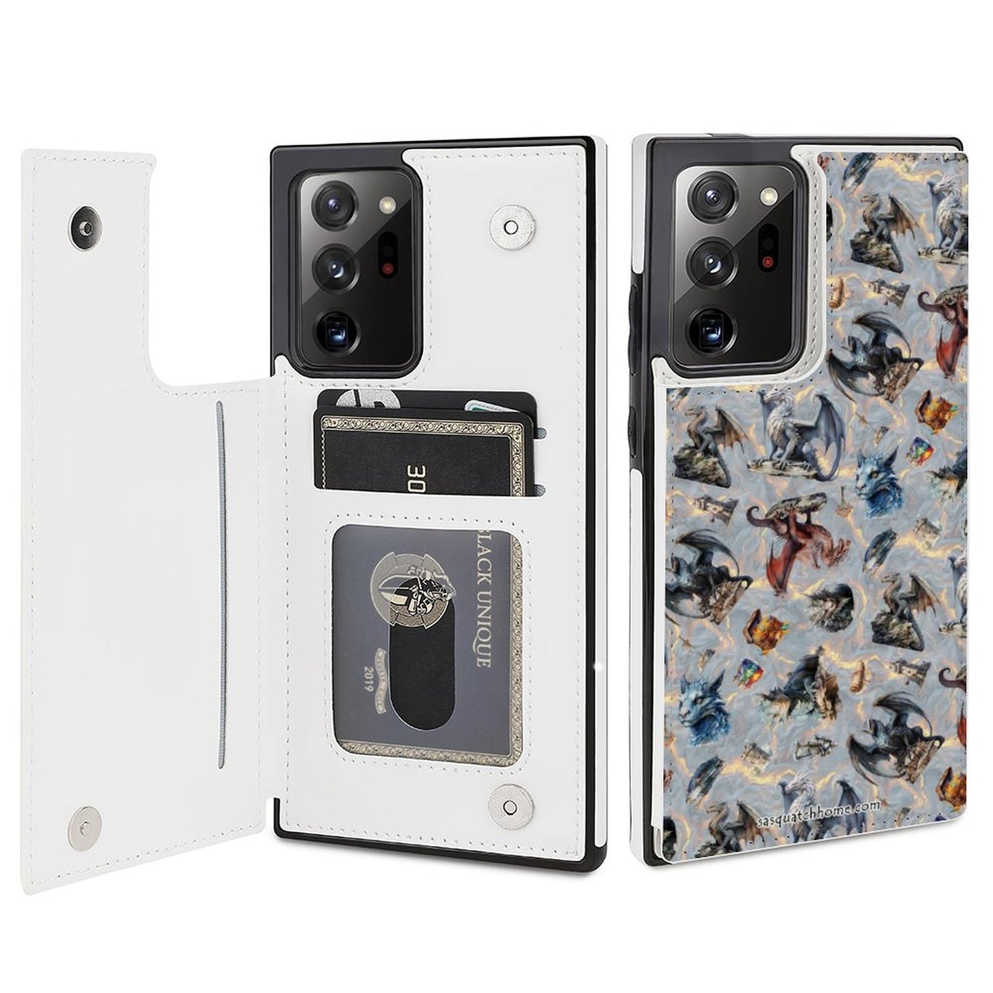 Flip Phone Case / wallet for Samsung Note20 Series- Misc Designs, dragons, smurfs, zombies