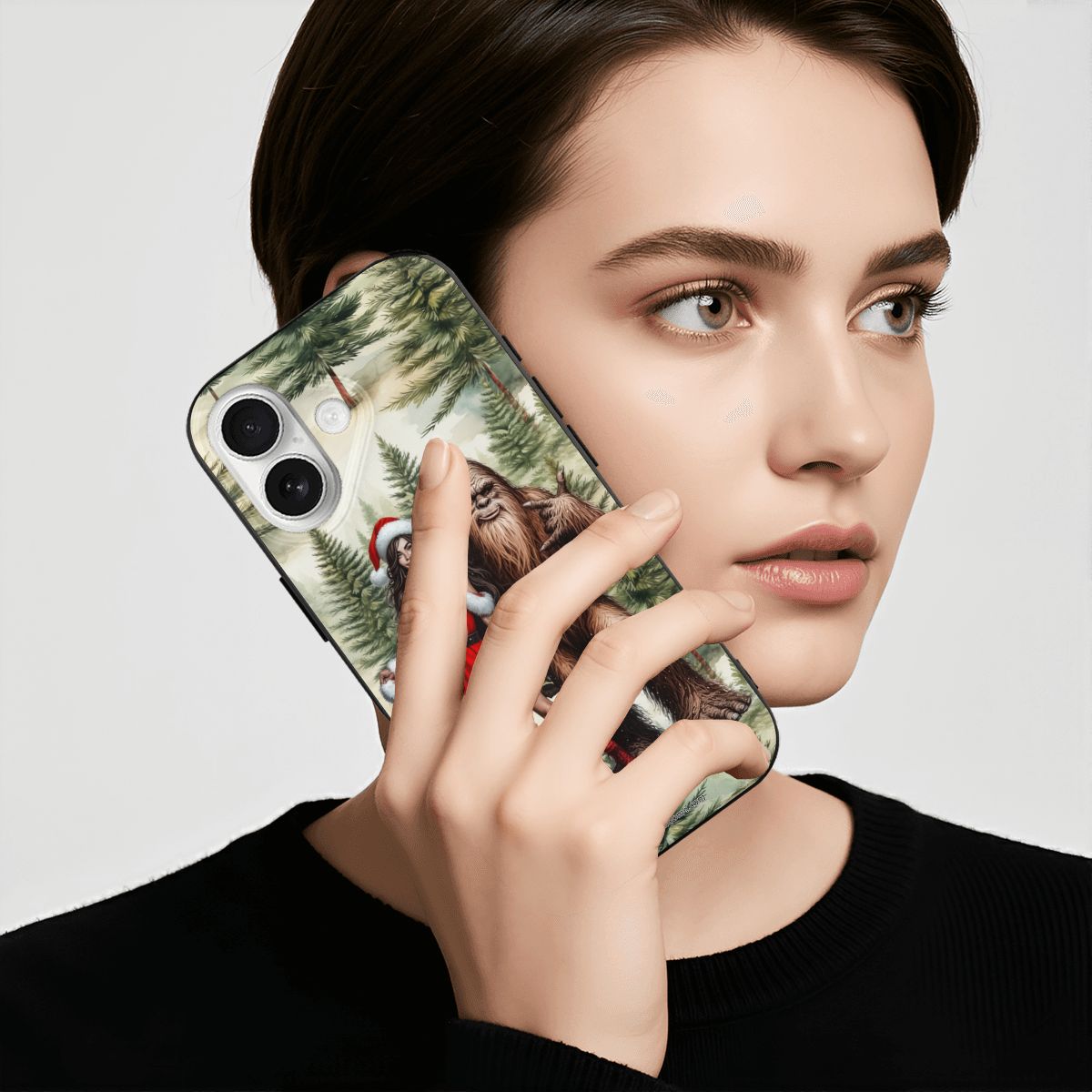 Sexy Sasquatch Santa, iPhone 17 TPU Black Phone Case