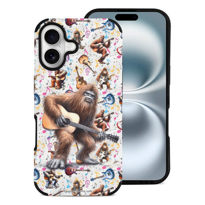 Bigfoot / Sasquatch Playing Guitar, Microfiber iPhone 16 Cases