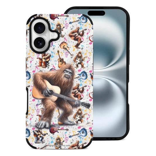 Bigfoot / Sasquatch Playing Guitar, Microfiber iPhone 16 Cases