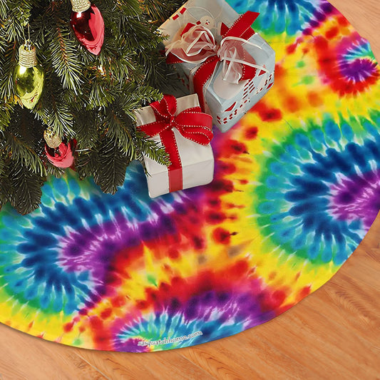 19 Tie Dye Designs, Plush Christmas Tree Skirt – 3 Sizes