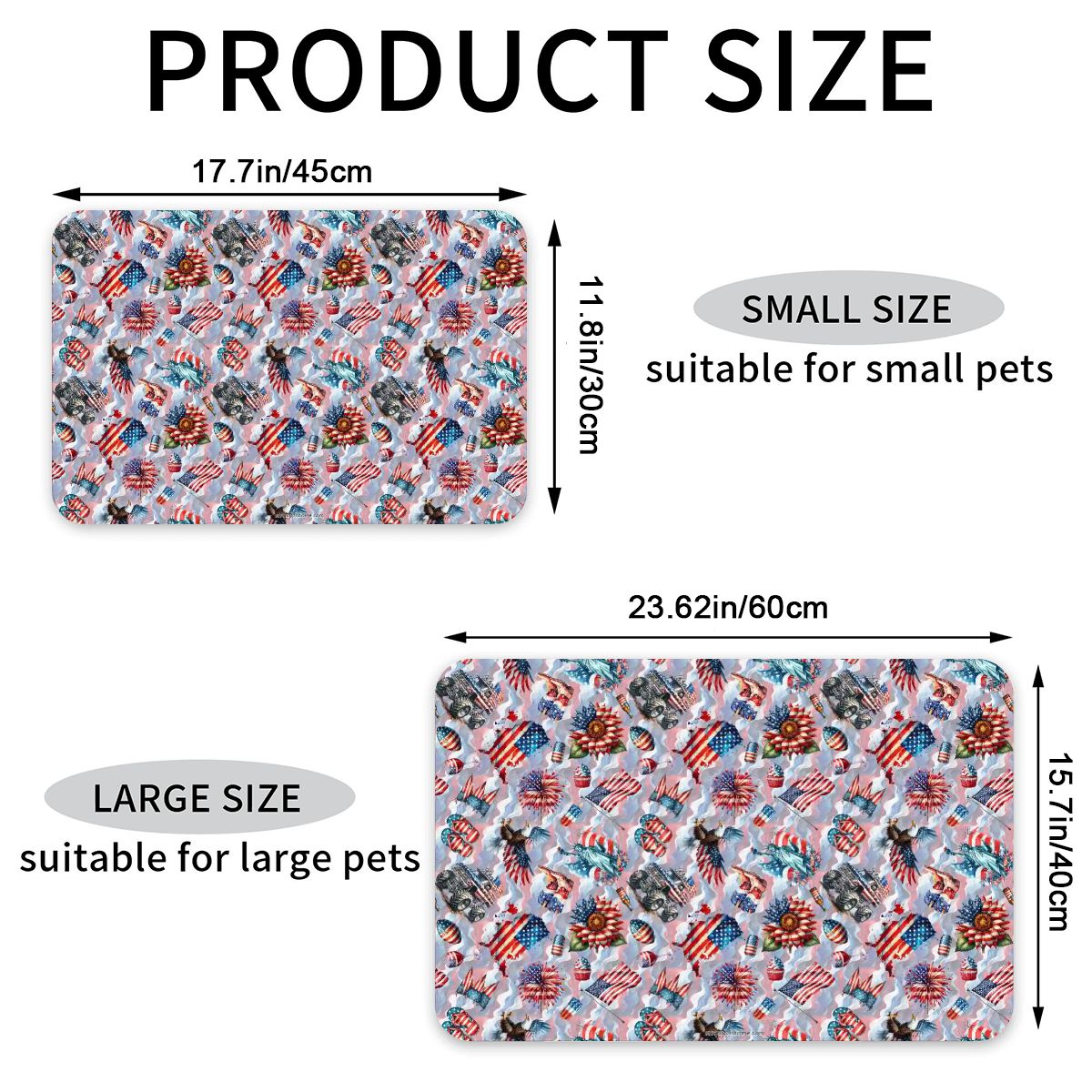 8 Patriot Designs, Waterproof Pet Food Mat