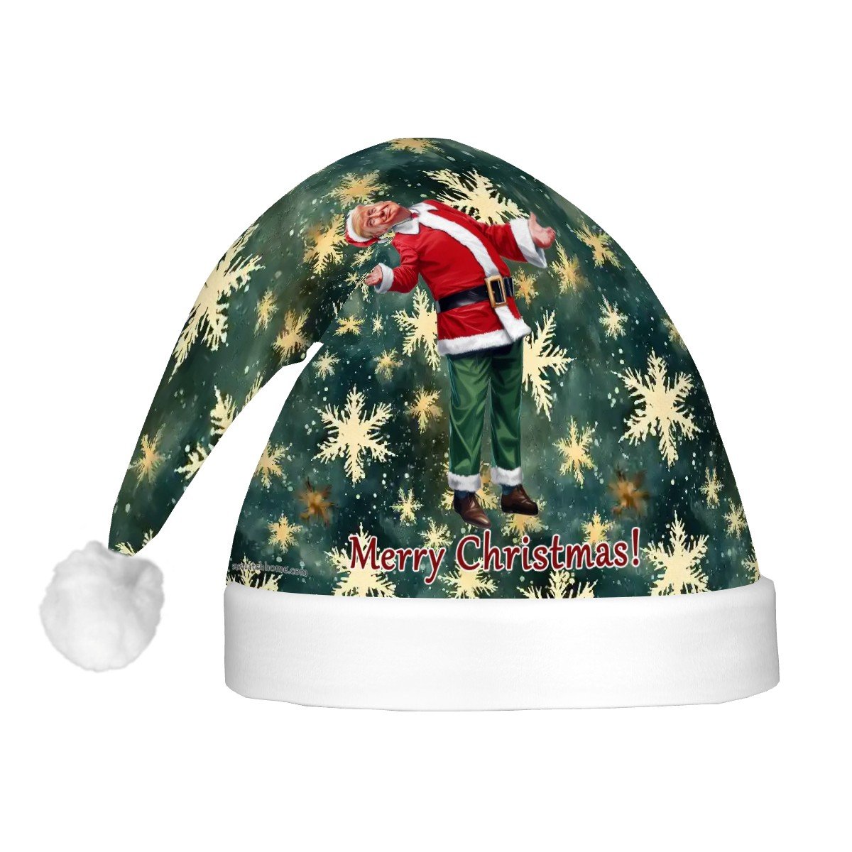 Donald Trump Santa Adult Plush Santa Hat with Light