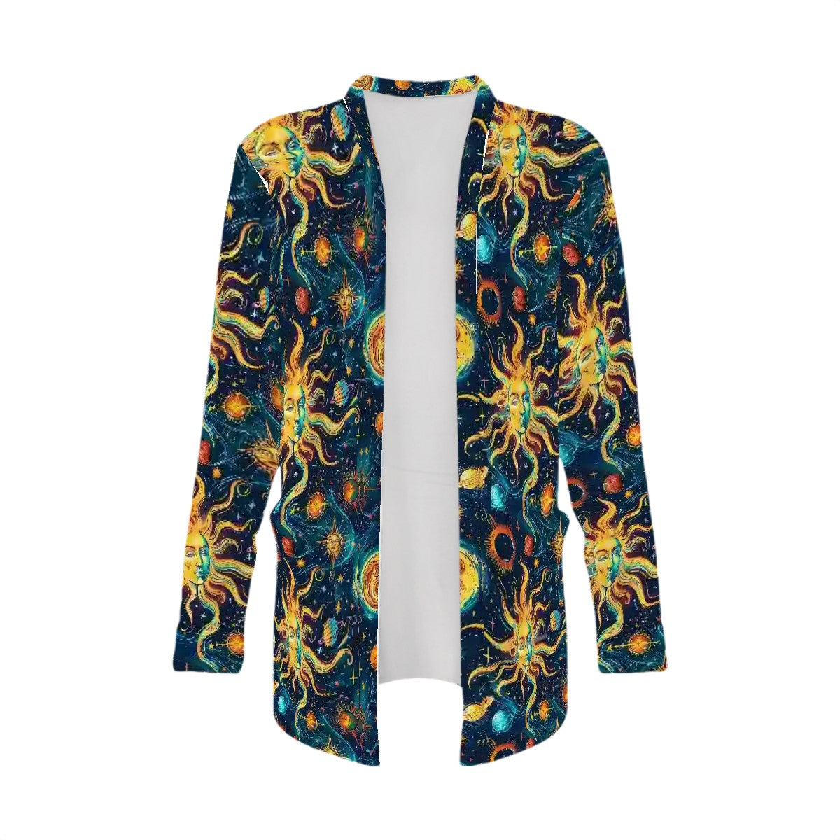 Astronomy Outer Space, Women's Long-Sleeved Cardigan