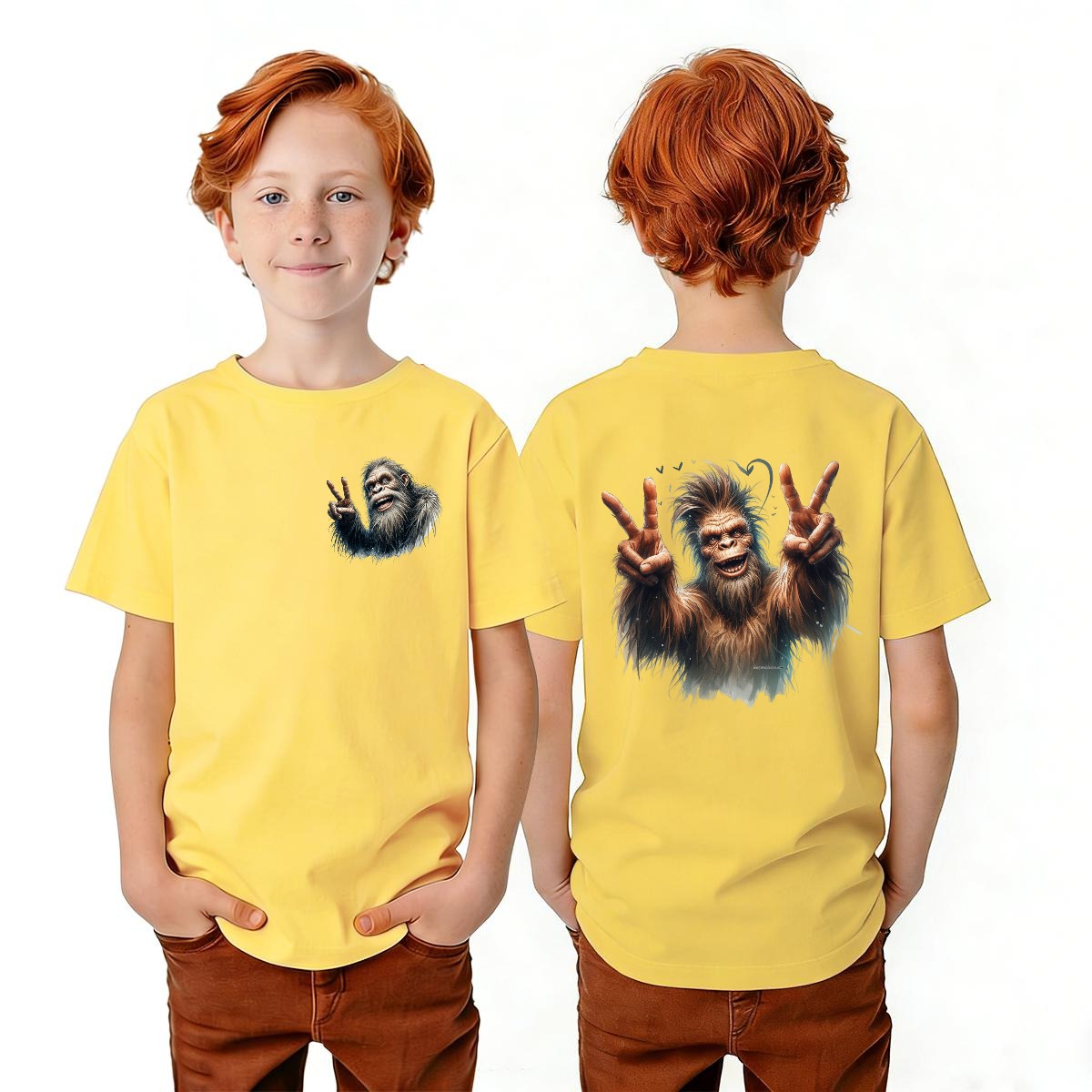 Bigfoot Sasquatch Designs, Kid’s Double Sided Gildan 5000B T Shirt