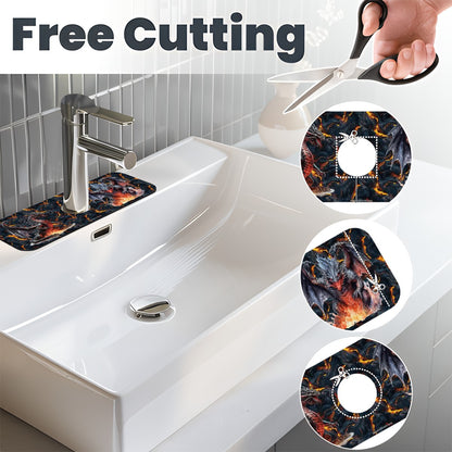 Fire Dragon on Lava, Faucet Mat