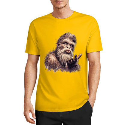 Bigfoot - Sasquatch Blowing Kiss Short Sleeve Cotton T-Shirt