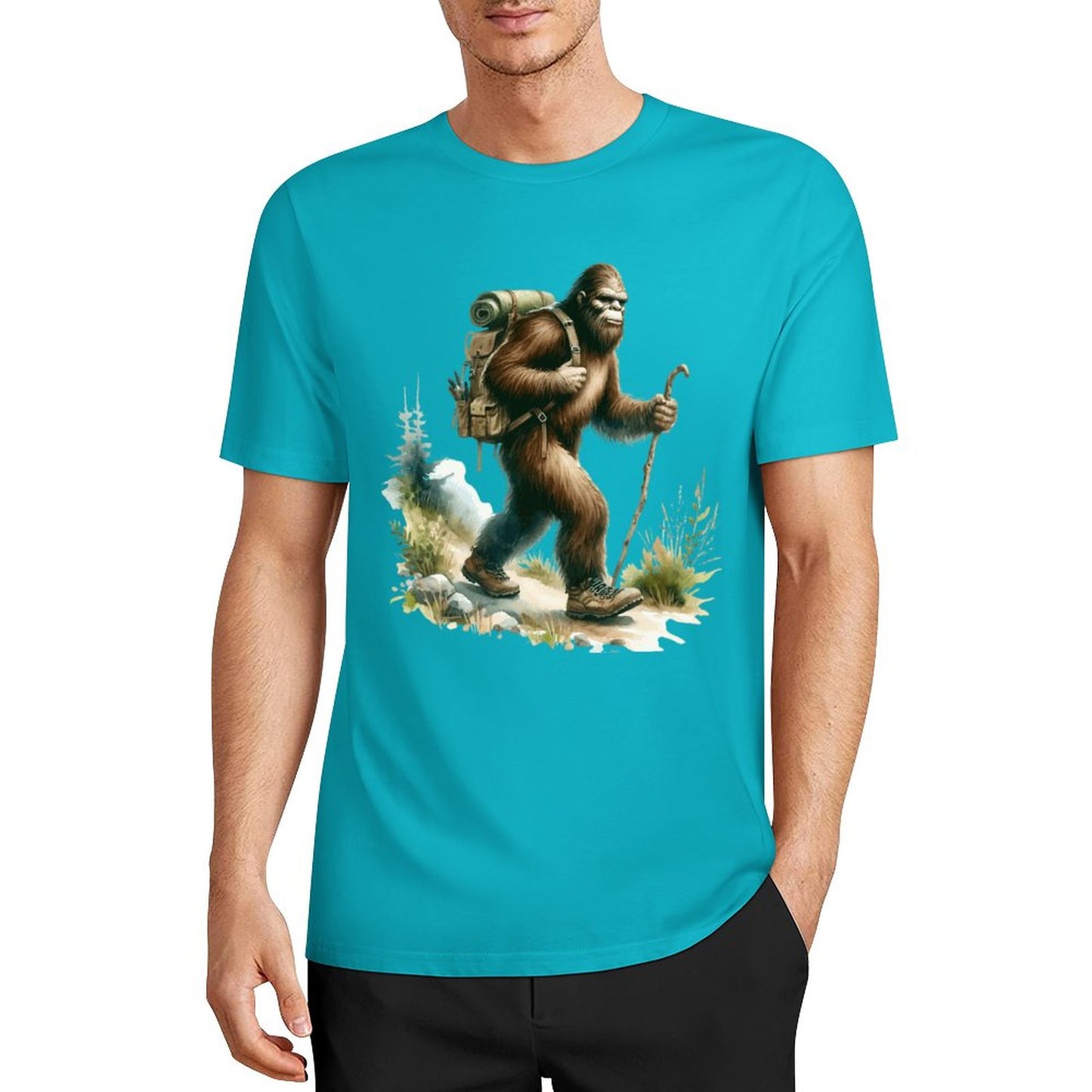 Bigfoot - Sasquatch Hiking Short Sleeve Cotton T-Shirt