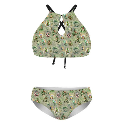 St Patrick, Irish Bigfoot / Sasquatch, Plus Size High-Waisted Bikini Customized Services