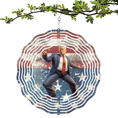 Donald Trump Dance, US Made Hanging Metal 3D Wind Spinner, Ornament