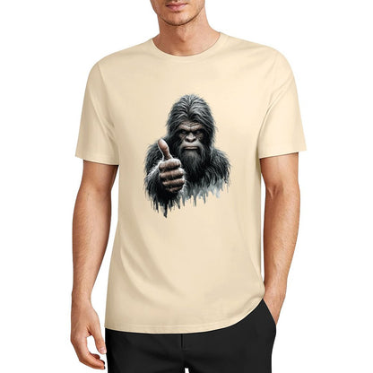 Bigfoot - Sasquatch Thumbs Up Short Sleeve Cotton T-Shirt