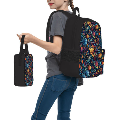 12 Galaxy / Outer Space Designs, 3 Piece Bag Set – Oxford Backpack, Lunch Bag, Pencil Pouch