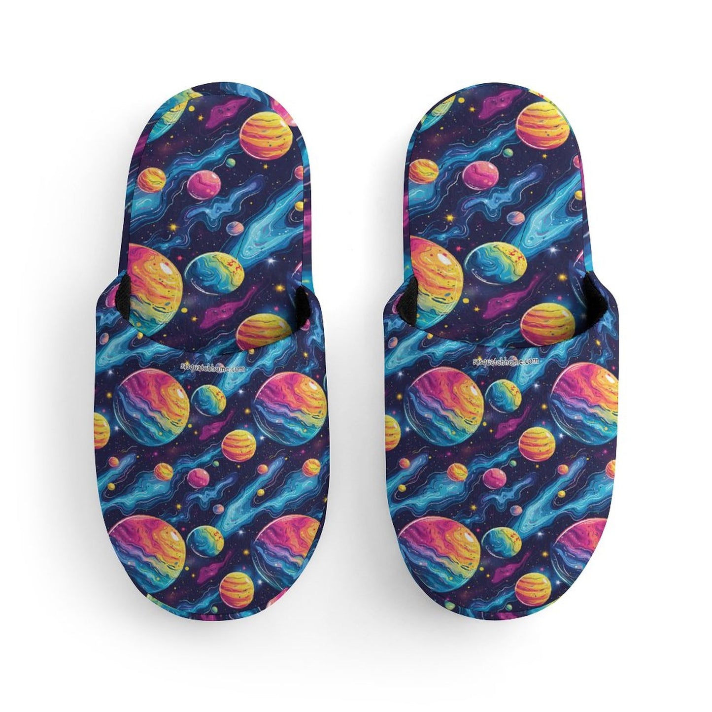 12 Galaxy Outer Space Designs, Flannel Children's Cotton Slippers