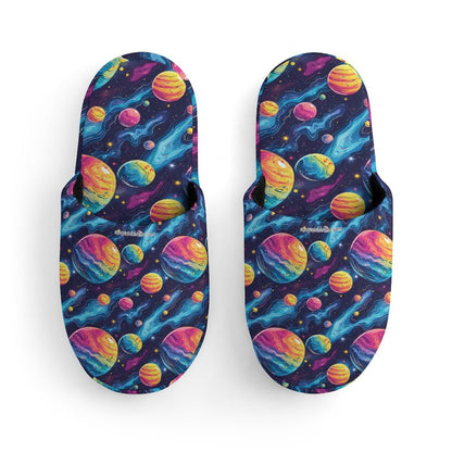 12 Galaxy Outer Space Designs, Flannel Children's Cotton Slippers