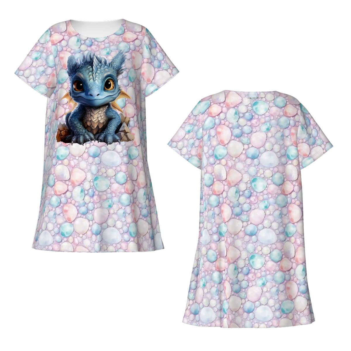 Baby Dragon, Women’s Loose Fit Short Sleeve Night Gown