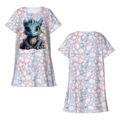 Baby Dragon, Women’s Loose Fit Short Sleeve Night Gown