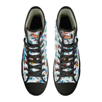 Smurf Design, Women's High Top Canvas Shoes