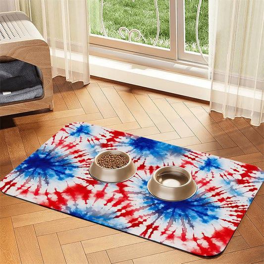 19 Tie Dye Designs, Waterproof Pet Food Mat