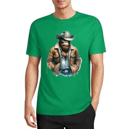 Bigfoot - Sasquatch Cowboy Short Sleeve Cotton T-Shirt
