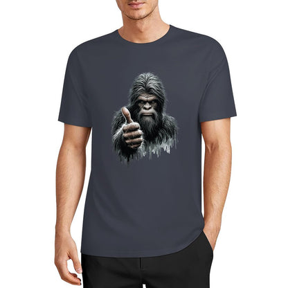 Bigfoot - Sasquatch Thumbs Up Short Sleeve Cotton T-Shirt