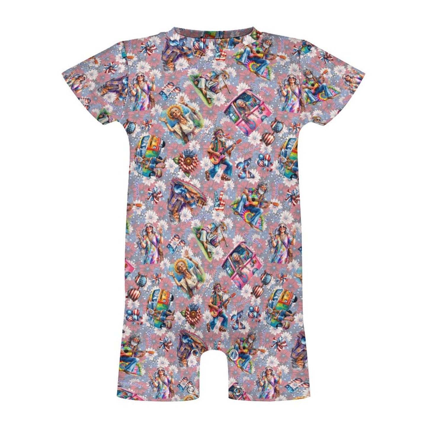 8 Patriot Designs, Faux Cotton Short Sleeve Baby Bodysuit Romper