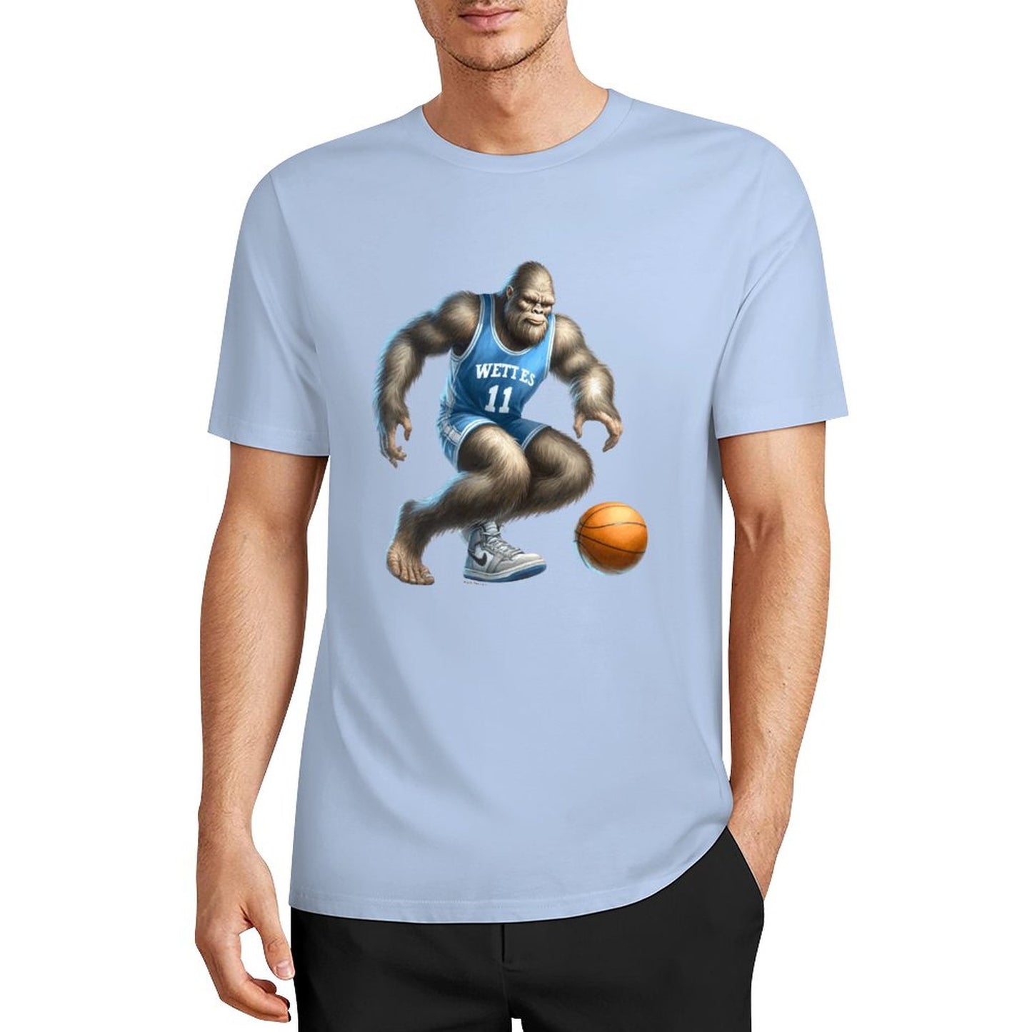 Bigfoot - Sasquatch Basketball Short Sleeve Cotton T-Shirt