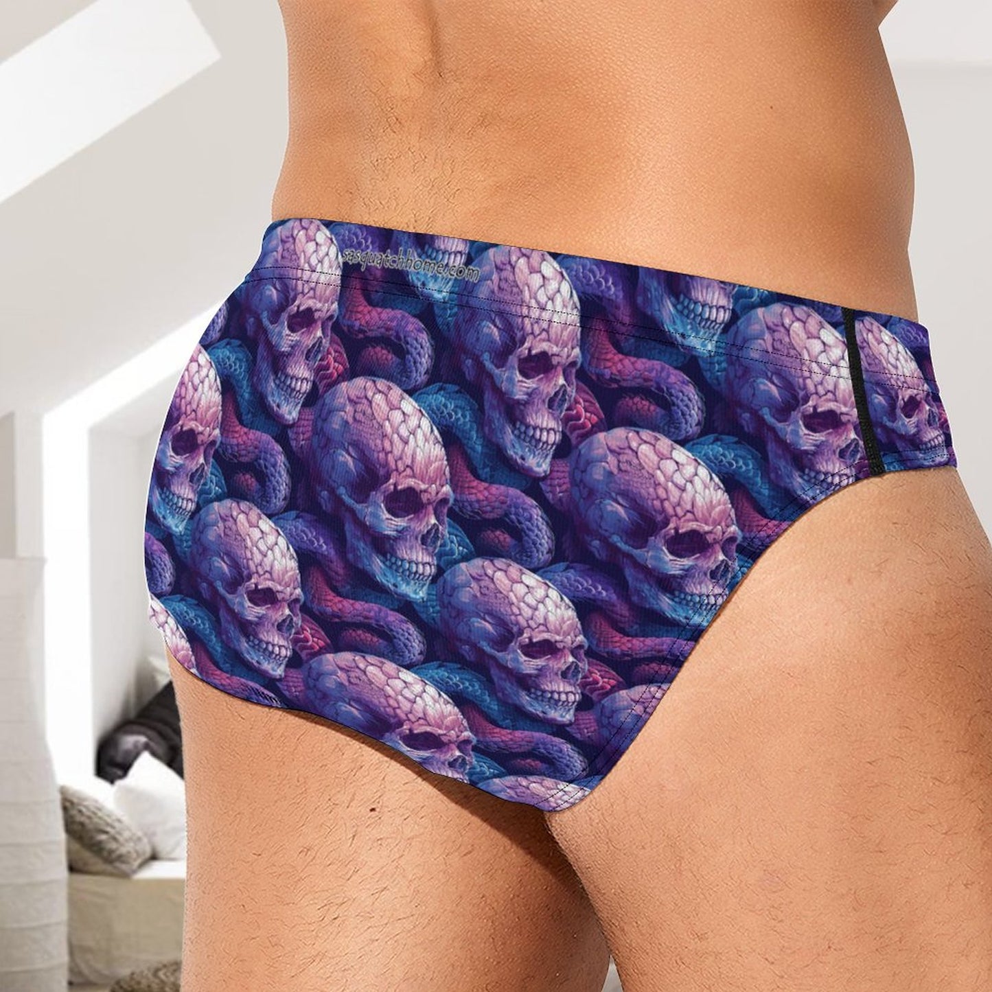 Purple Skulls, Men’s Silk Briefs Underwear