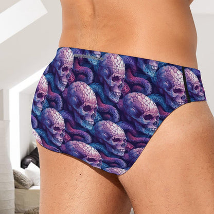 Purple Skulls, Men’s Silk Briefs Underwear