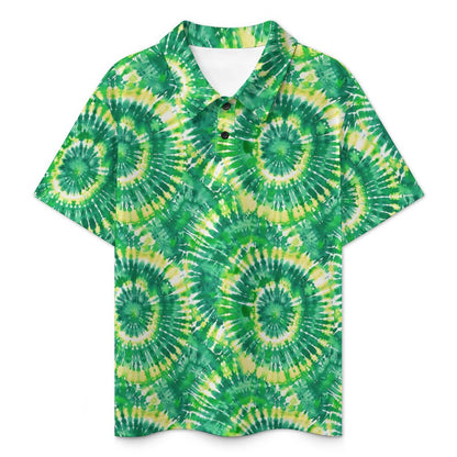 10 Tie Dye Designs, Kids Button Down Polo Shirt