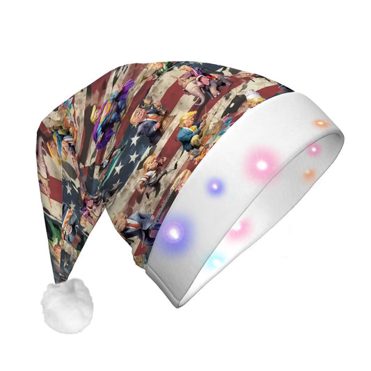 20 Donald Trump Designs, Adult Plush Santa Hat with Light