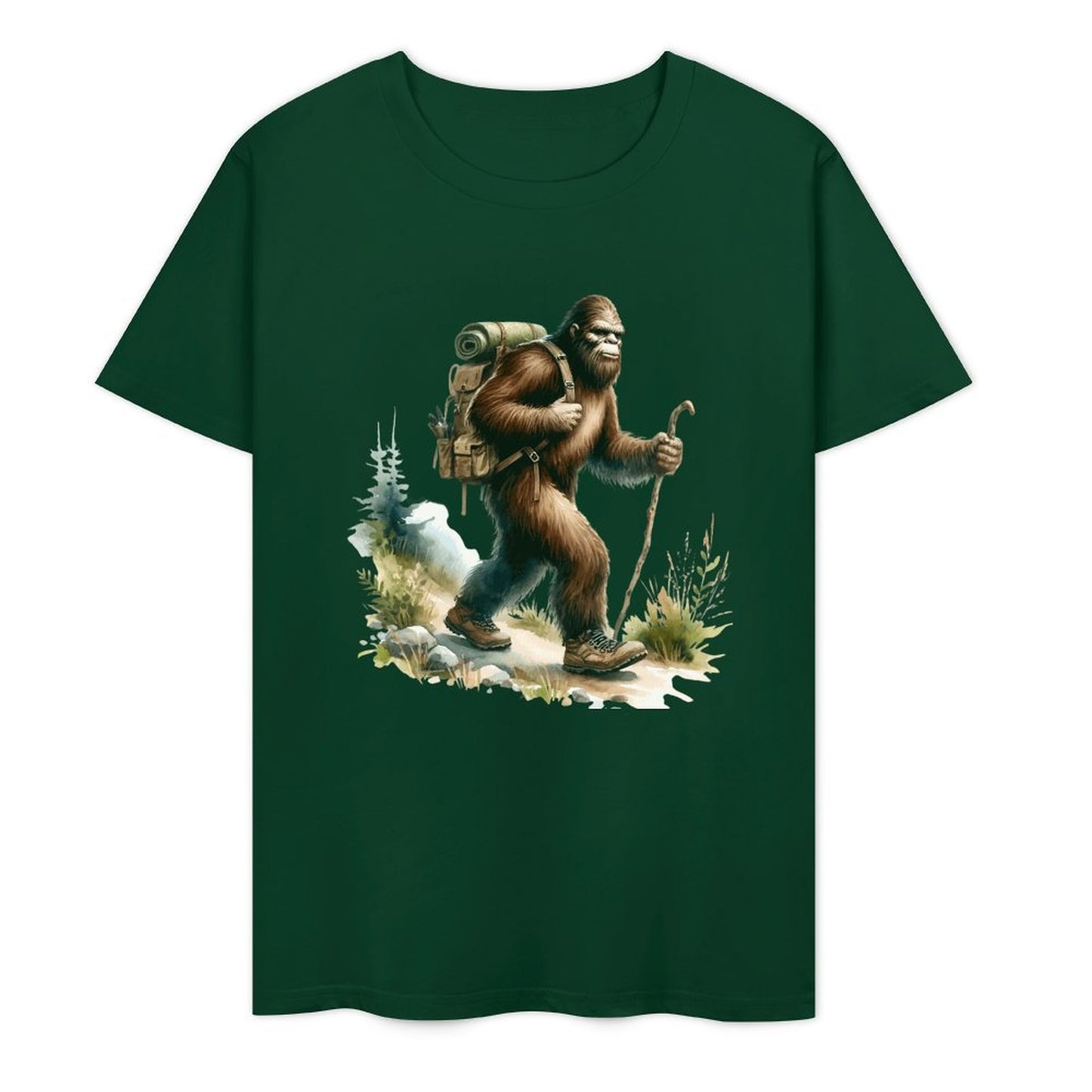 Bigfoot - Sasquatch Hiking Short Sleeve Cotton T-Shirt