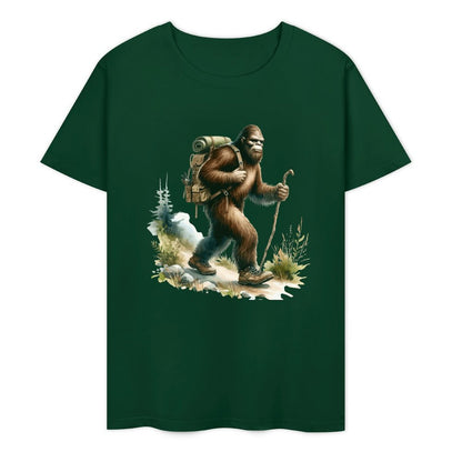 Bigfoot - Sasquatch Hiking Short Sleeve Cotton T-Shirt