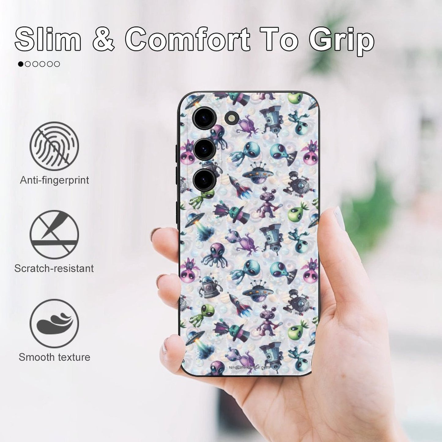 6 Alien Designs, Samsung S23 Series TPU Cell Phone Case