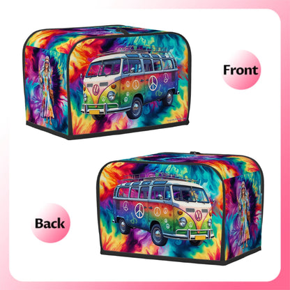 Hippie Couple on Tie Dye, 2 Slice Toaster Cover