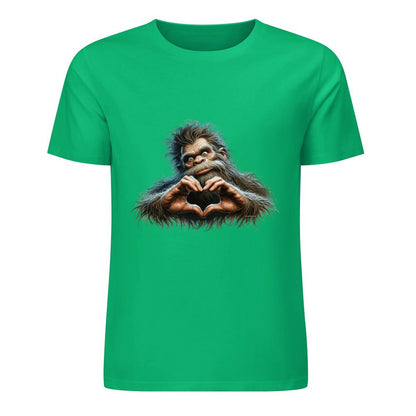Bigfoot - Sasquatch Heart Hands Short Sleeve Cotton T-Shirt