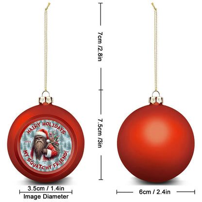 Bigfoot Sasquatch Santa "Hairy Holidays..", Christmas Ball Ornaments