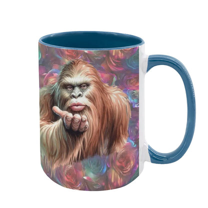 Bigfoot / Sasquatch Love, Large 15 Ounce Colorful Mugs – Made In USA