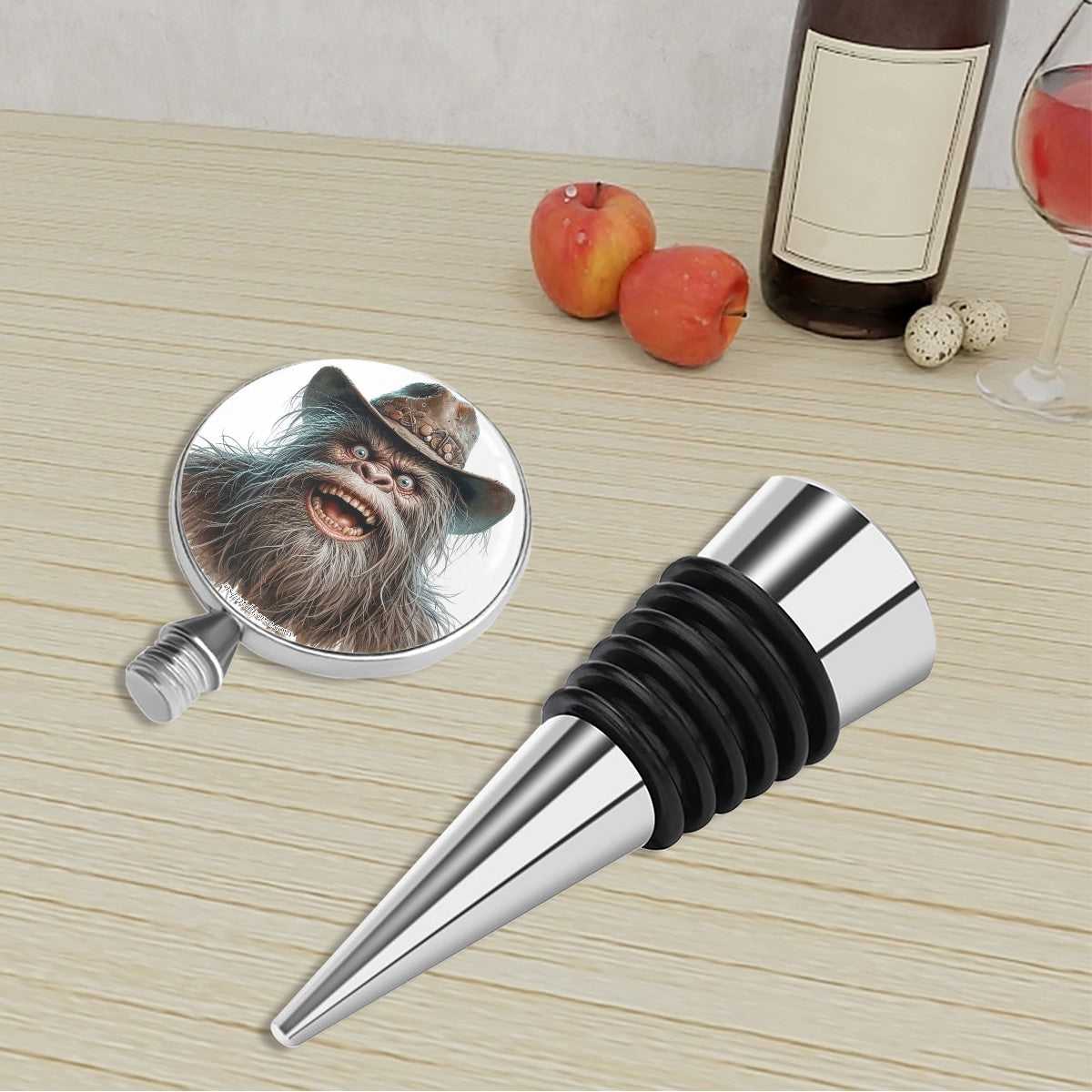 Redneck Bigfoot Sasquatch, Wine Bottle Stopper