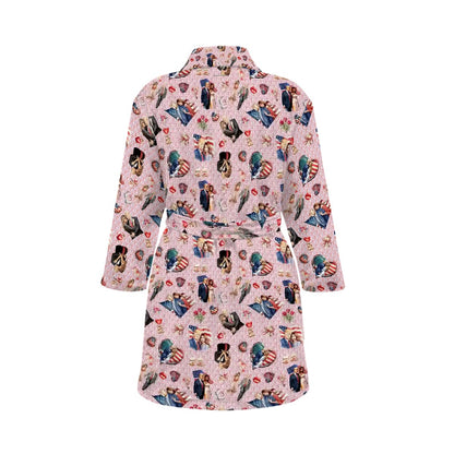 20 Donald Trump Cartoon Designs, Women’s Bath Robe 33.5” Long