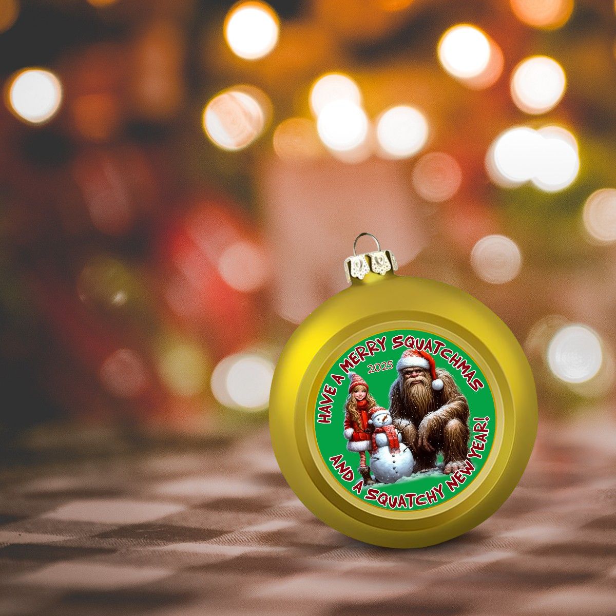 Bigfoot, Sasquatch Santa, "Have a Merry Squatchmas..", Christmas Ball Ornaments