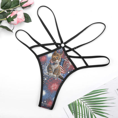 Patriot Kitty Cat, Sexy G String Thong for Women