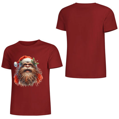 Bigfoot - Sasquatch Santa Short Sleeve Cotton T-Shirt