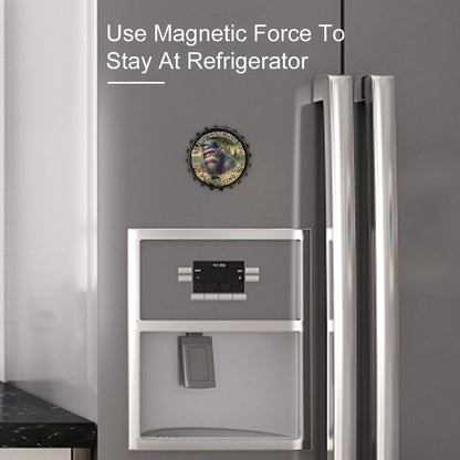 Bigfoot Sasquatch "I'm not insulting..", 3” Magnetic Can Opener / Coaster / Fridge Decor