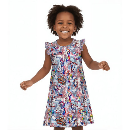 8 Patriot Designs, Girl's Flutter Sleeve Nightgown