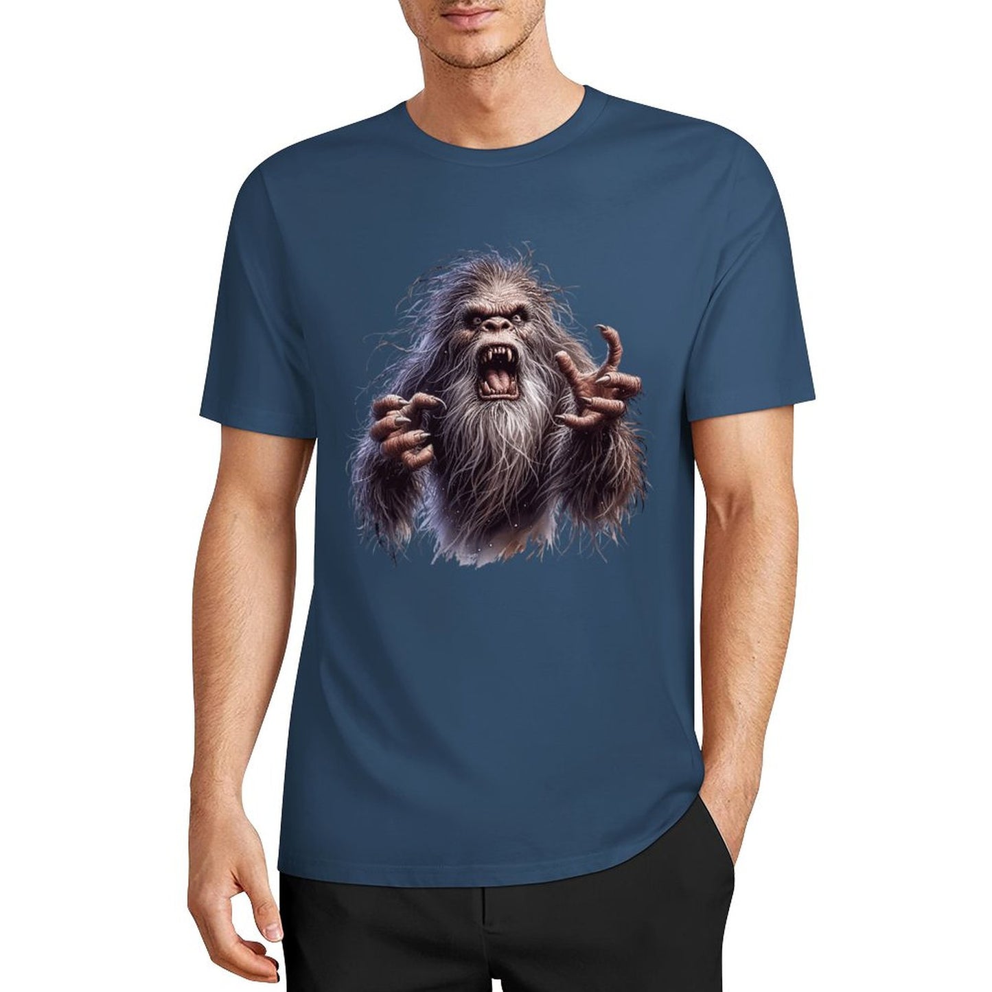 Bigfoot - Sasquatch Angry Short Sleeve Cotton T-Shirt