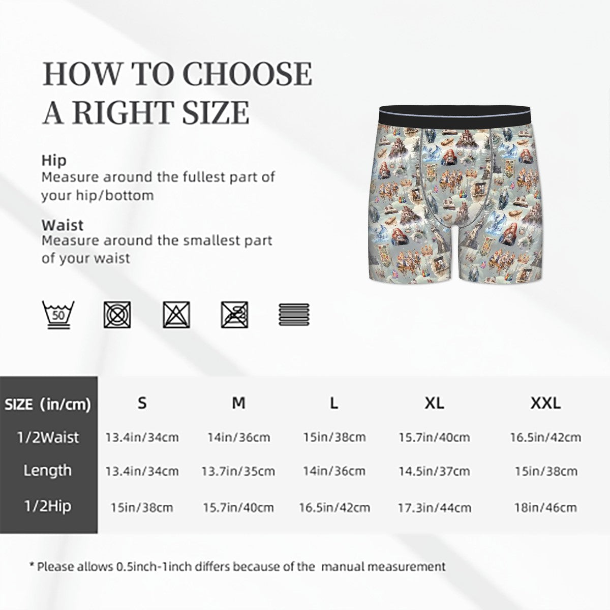 Awesome/Mythical Themed Men's Silky Polyester Extended Boxer Briefs Underwear