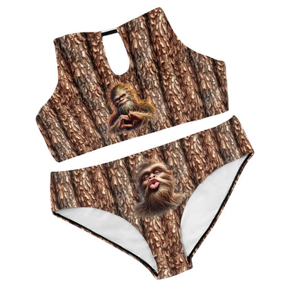 Bigfoot, Sasquatch Kissing, Plus Size High Waist Bikini
