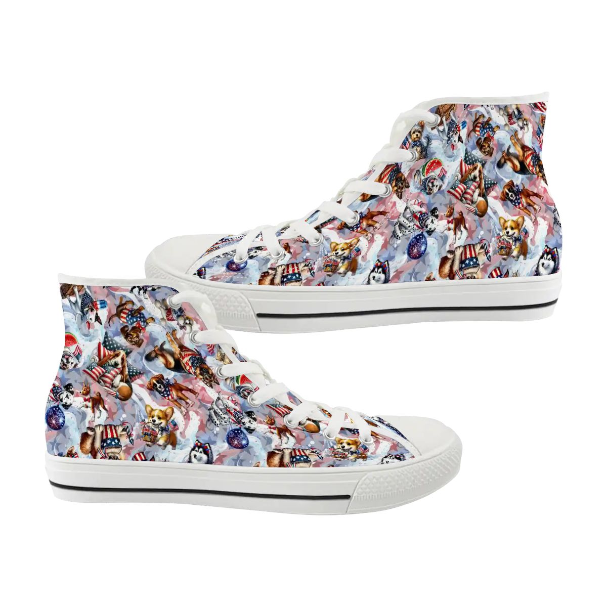8 Patriot Designs, Women's High Top Canvas Shoes