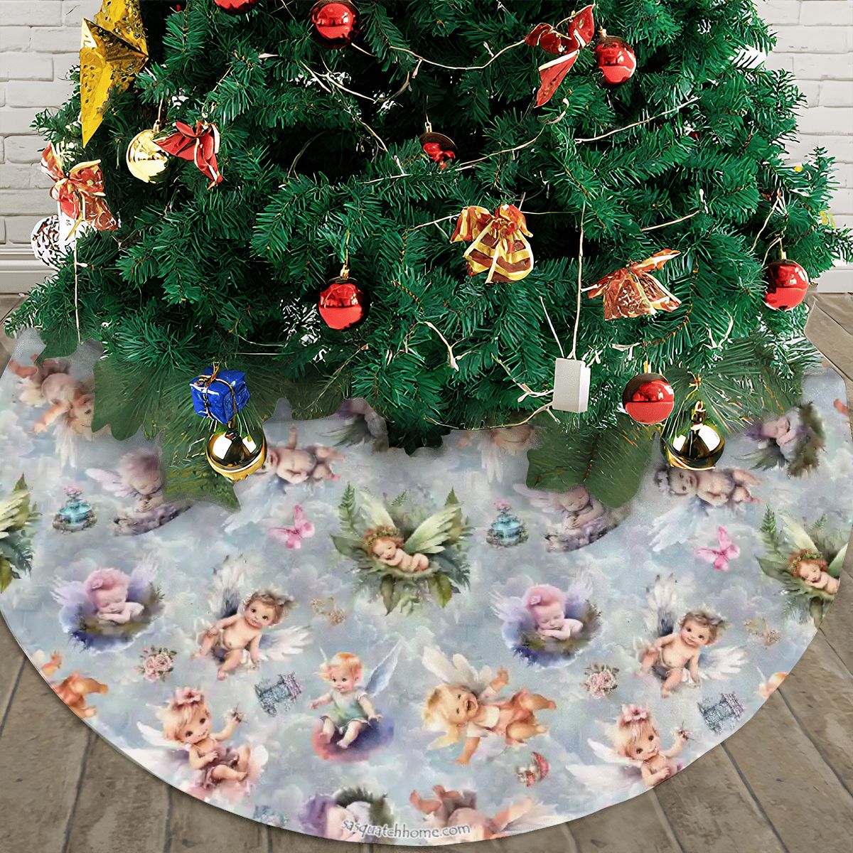6 Fairy / Angel Designs, Plush Christmas Tree Skirt