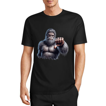 Bigfoot - Sasquatch Thumbs Down Short Sleeve Cotton T-Shirt
